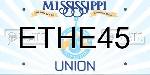 ETHE45 Mississippi License Plate