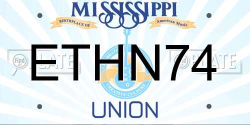 ETHN74 Mississippi License Plate