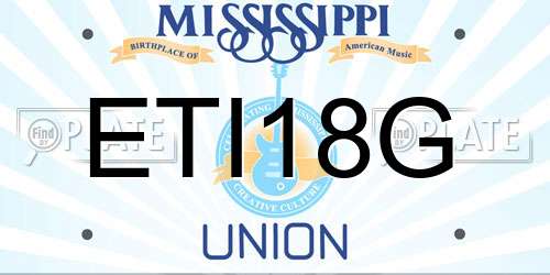 ETI18G Mississippi License Plate