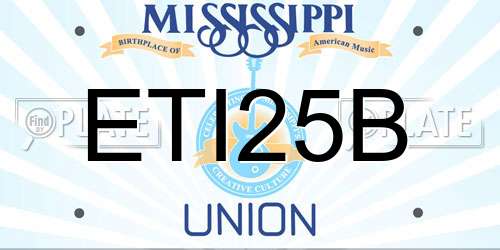 ETI25B Mississippi License Plate