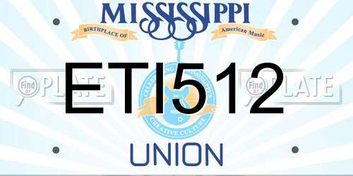 ETI512 Mississippi License Plate