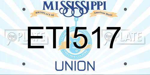 ETI517 Mississippi License Plate