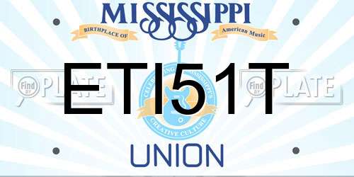 ETI51T Mississippi License Plate