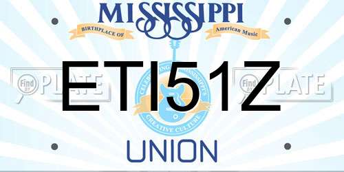 ETI51Z Mississippi License Plate