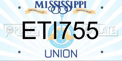 ETI755 Mississippi License Plate