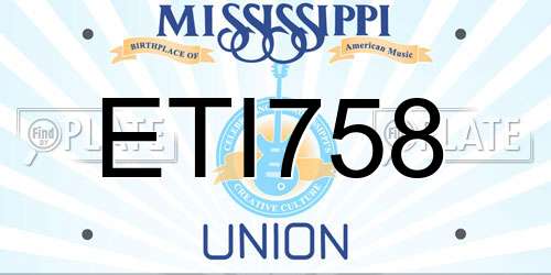 ETI758 Mississippi License Plate