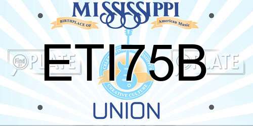 ETI75B Mississippi License Plate