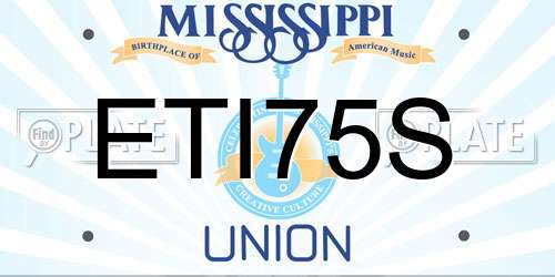ETI75S Mississippi License Plate