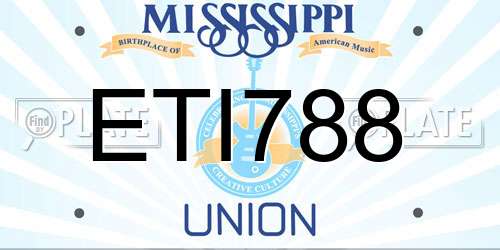 ETI788 Mississippi License Plate
