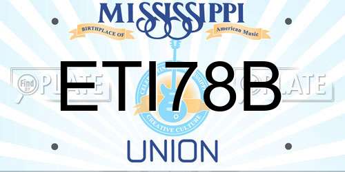 ETI78B Mississippi License Plate