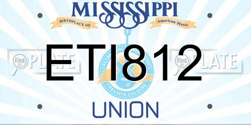 ETI812 Mississippi License Plate