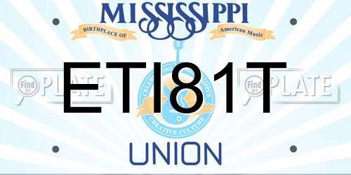 ETI81T Mississippi License Plate