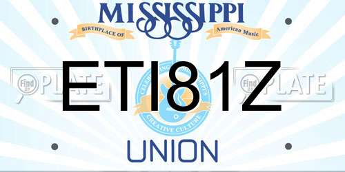 ETI81Z Mississippi License Plate