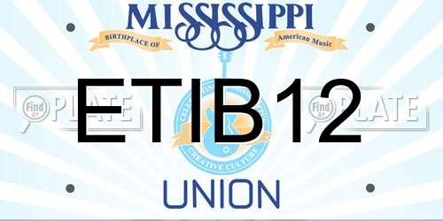 ETIB12 Mississippi License Plate