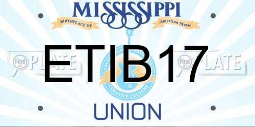 ETIB17 Mississippi License Plate
