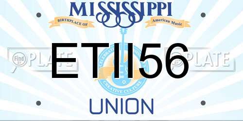ETII56 Mississippi License Plate