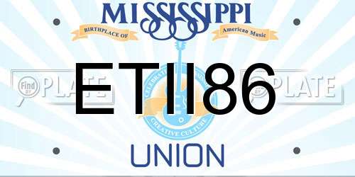 ETII86 Mississippi License Plate