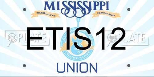 ETIS12 Mississippi License Plate