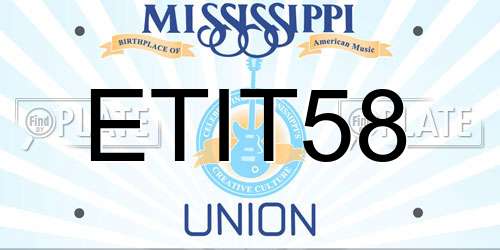ETIT58 Mississippi License Plate