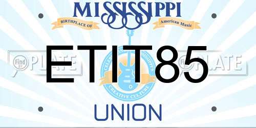 ETIT85 Mississippi License Plate