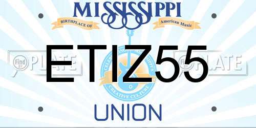 ETIZ55 Mississippi License Plate