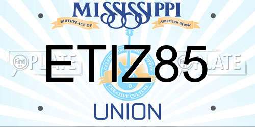 ETIZ85 Mississippi License Plate