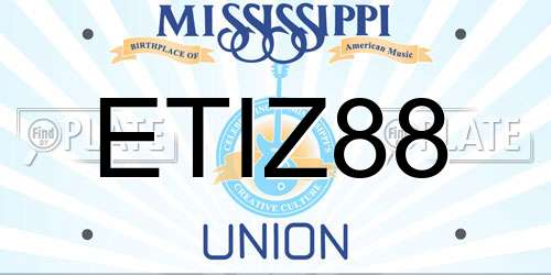ETIZ88 Mississippi License Plate