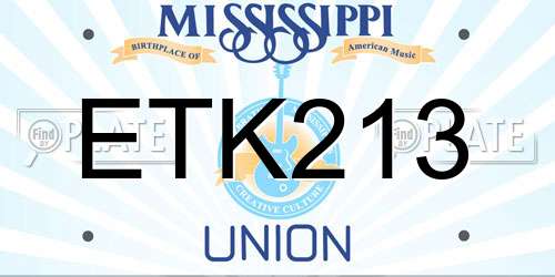 ETK213 Mississippi License Plate