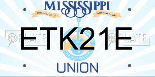 ETK21E Mississippi License Plate