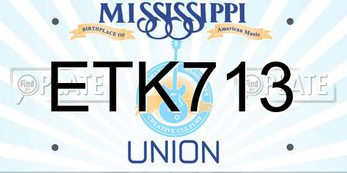 ETK713 Mississippi License Plate