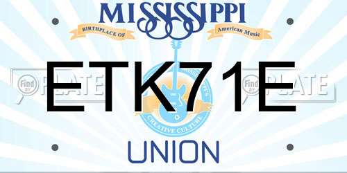 ETK71E Mississippi License Plate