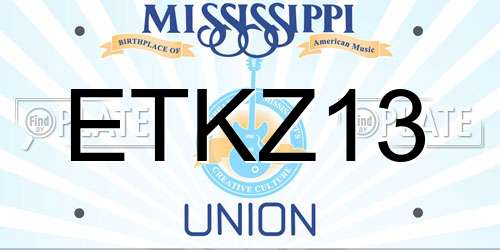 ETKZ13 Mississippi License Plate