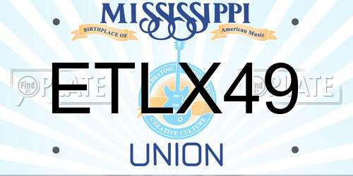 ETLX49 Mississippi License Plate