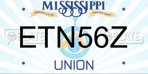 ETN56Z Mississippi License Plate