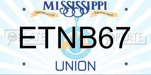 ETNB67 Mississippi License Plate