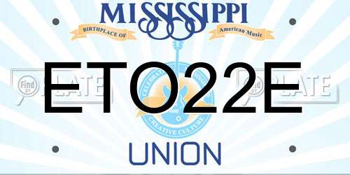 ETO22E Mississippi License Plate
