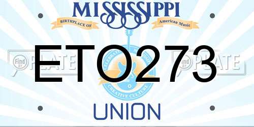 ETO273 Mississippi License Plate