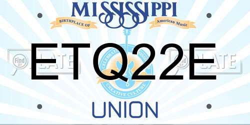 ETQ22E Mississippi License Plate