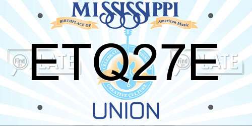ETQ27E Mississippi License Plate