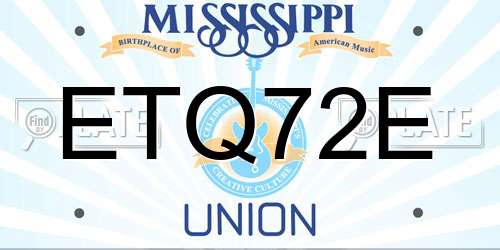 ETQ72E Mississippi License Plate