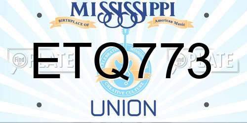 ETQ773 Mississippi License Plate