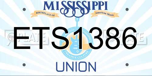 ETS1386 Mississippi License Plate