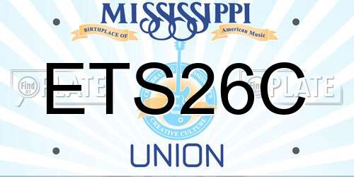 ETS26C Mississippi License Plate