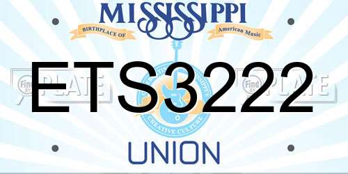 ETS3222 Mississippi License Plate