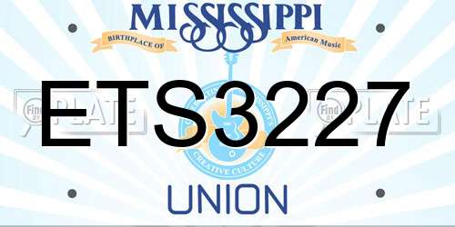 ETS3227 Mississippi License Plate