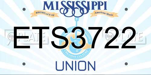 ETS3722 Mississippi License Plate