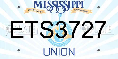 ETS3727 Mississippi License Plate