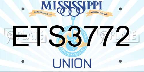 ETS3772 Mississippi License Plate