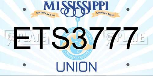 ETS3777 Mississippi License Plate