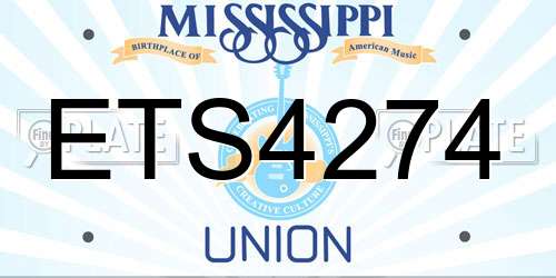 ETS4274 Mississippi License Plate